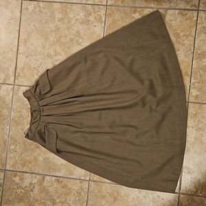 Ralph Lauren  Wool Gabardine Pleated Skirt